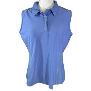 Nike Golf- Fit Dry- Blue Collared 1/4 Zip Tank Top- Size L 12/14